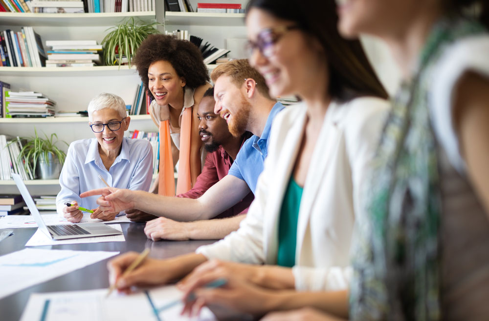 Group working on a strategy