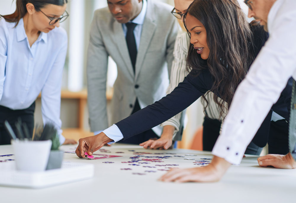 Group working on a strategy